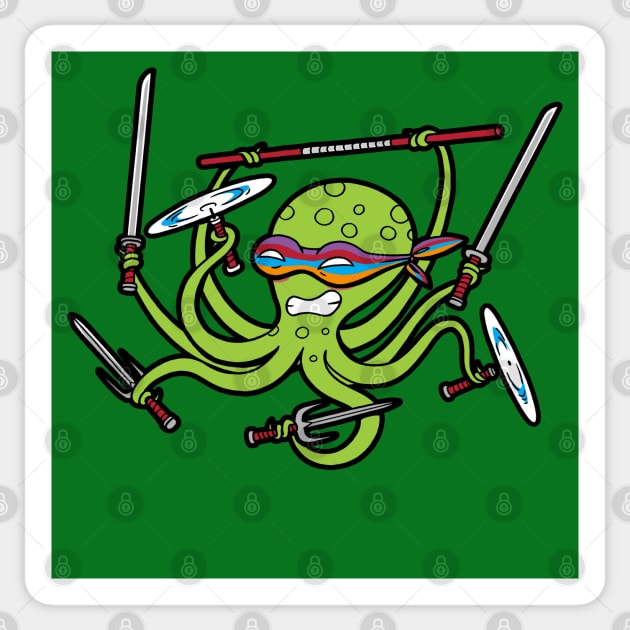 Cute Funny Kraken Ninja Multi-Tasking Monster Cartoon Sticker by BoggsNicolas